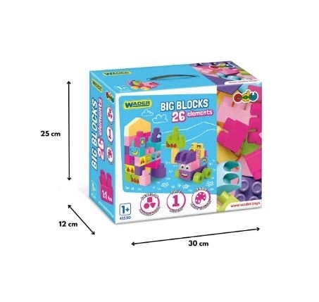 Wader grote blokken 26 stuks roze