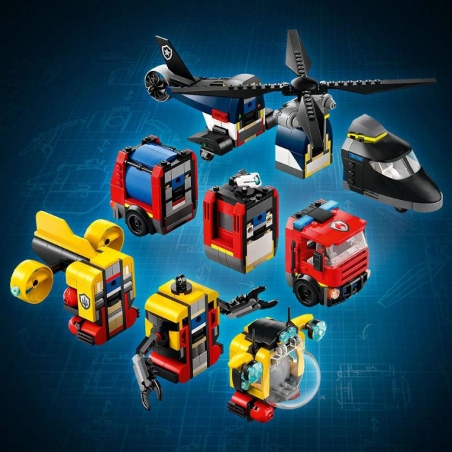 LEGO® City 60462 Remix: Helikopter, Brandweerwagen en Onderzeeër