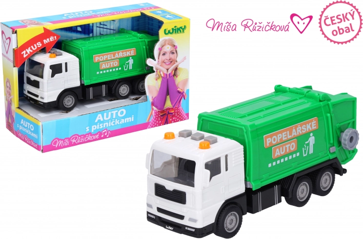 Vuilniswagen met effecten en liedjes van Míša Růžičková, 17 cm