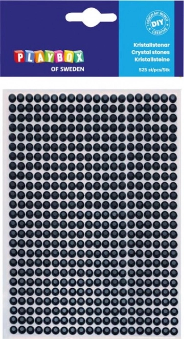 Zelfklevende zwarte steentjes PLAYBOX 5 mm, 525 stuks