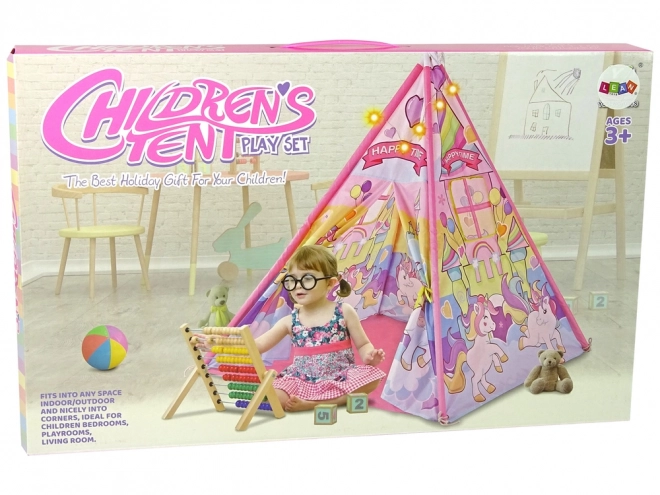 Lichteffecten kindertent Eenhoorn pony Roze
