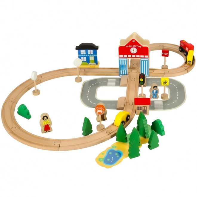 Houten Treinset 50 Stuks