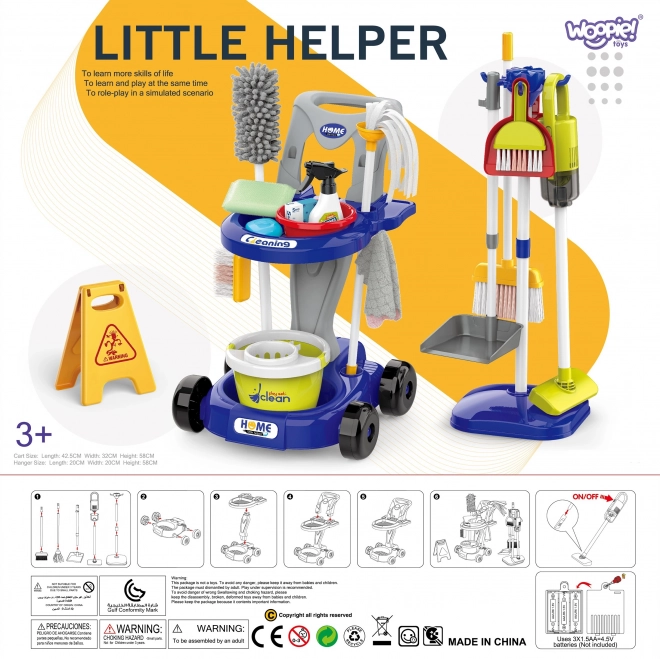 Schoonmaak Trolley XXL 3in1 voor kinderen 29 st Blauw