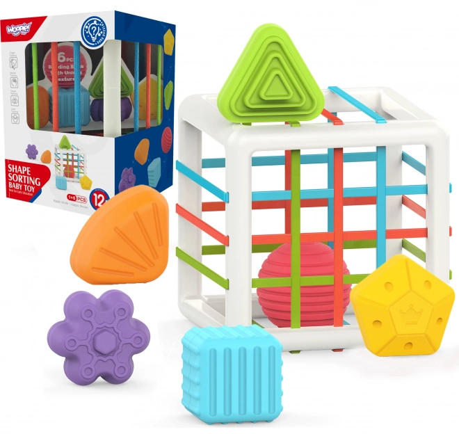 Woopie elastische sensorische kubus voor kinderen met vormen