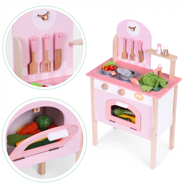 Kinderenkeuken roze met 8 accessoires ECOTOYS