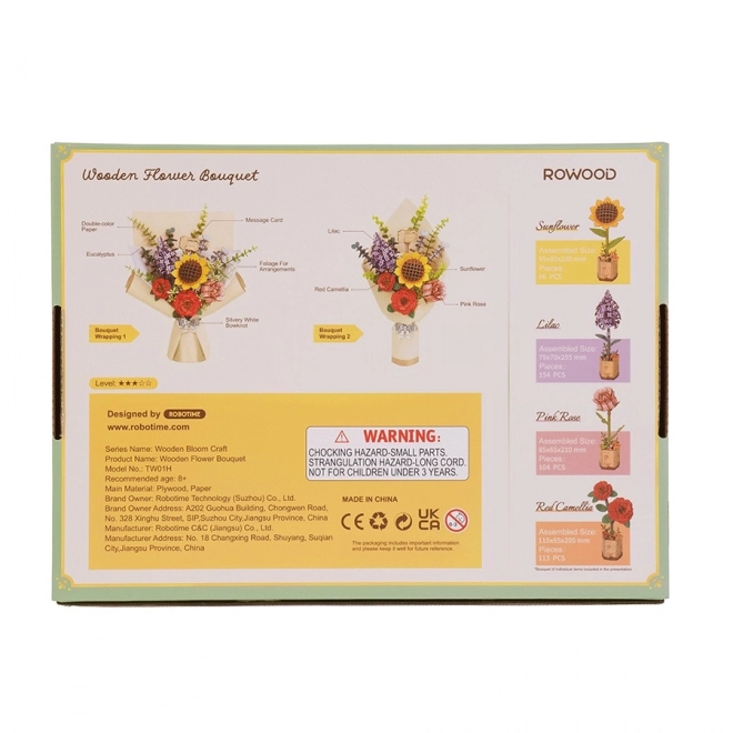 Houten 3D puzzel bloemboeket Rowood