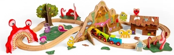 Bigjigs Rail houten monster-treinbaan