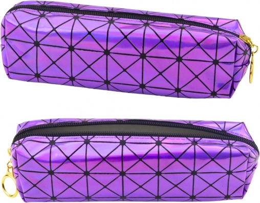 Holografische paarse etui met één compartiment