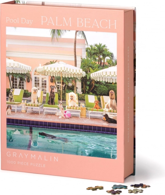 Puzzel Bij het zwembad in Palm Beach 1000 stukjes