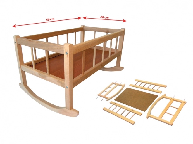 Houten wieg voor poppen