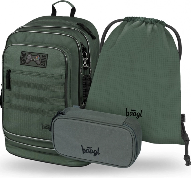Baagl Set 3 Cubic Grove: rugzak, etui, zak