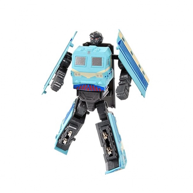 Metalen robot om te bouwen locomotief blauw