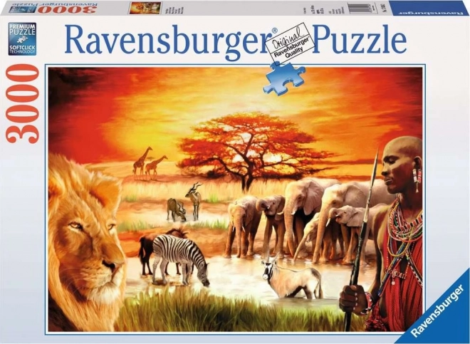 Puzzel Savanne - Trots van de Masai 3000 stukjes