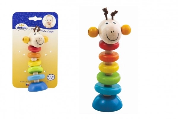 Detoa houten speelgoed giraffe op een veer