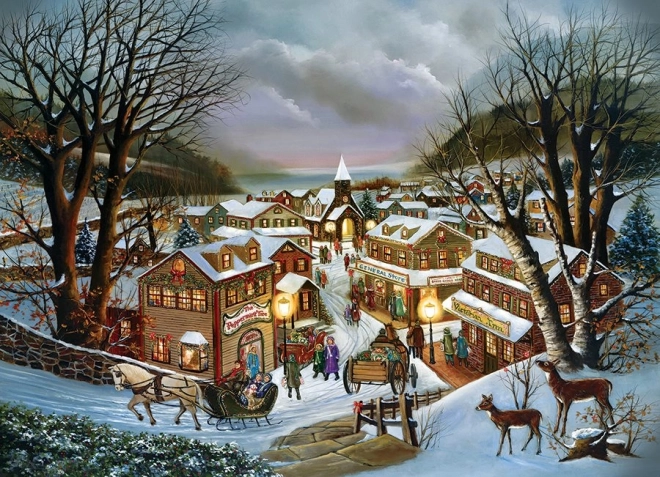 Puzzle COBBLE HILL Herinnering aan Kerst 1000 stukjes