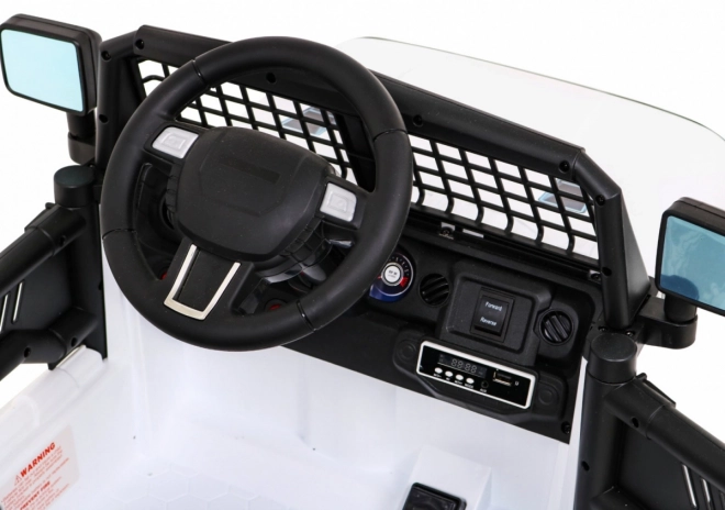 Accu-aangedreven Jeep Dark Night voor kinderen + langzame start + EVA + LED audio – Wit