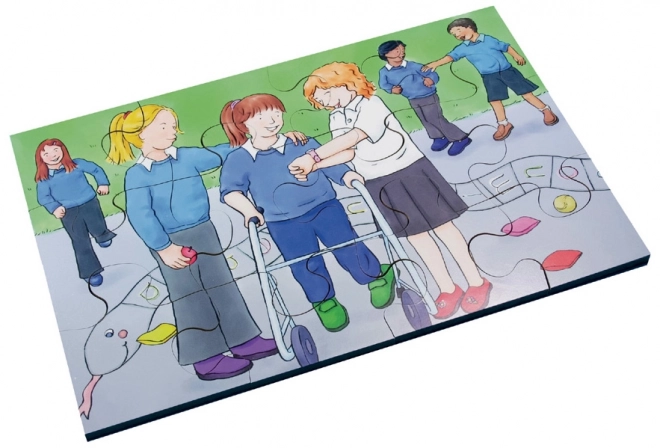 Houten puzzel 72 delen met inclusieve motieven