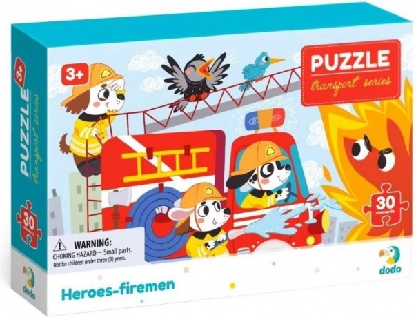 DODO puzzel vervoer: heldhaftige brandweerlieden, 30 stukjes
