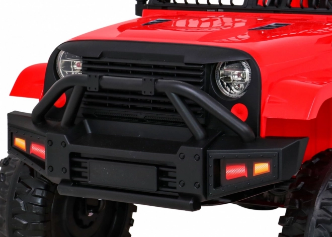 Accu-aangedreven Jeep Dark Night voor kinderen + langzame start + EVA + LED audio – Rood
