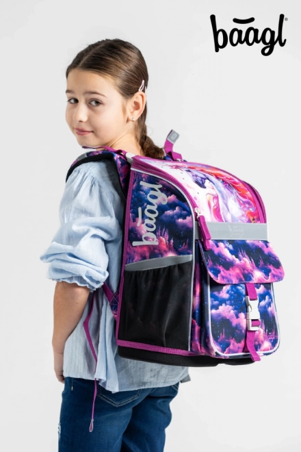 BAAGL 5 SET Zippy Eenhoorn Koninkrijk: schooltas, etui, zak, map, doos
