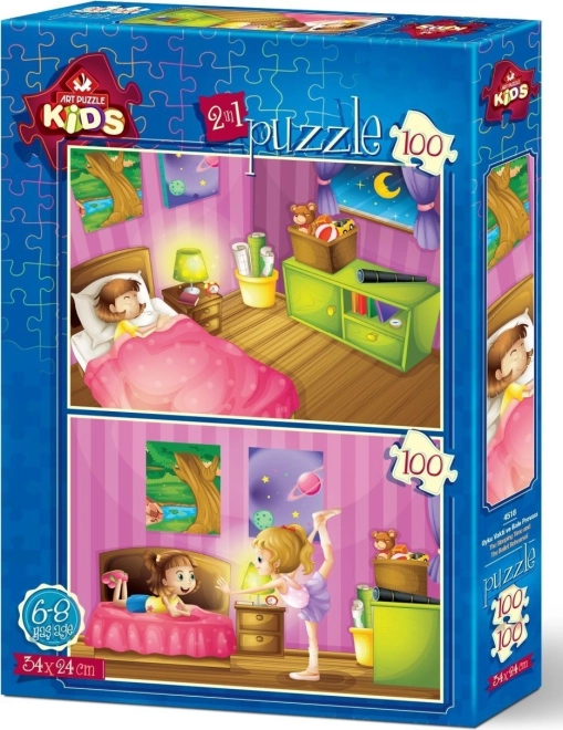Puzzel Avondfeest en balletrepetitie 2×100 stukjes