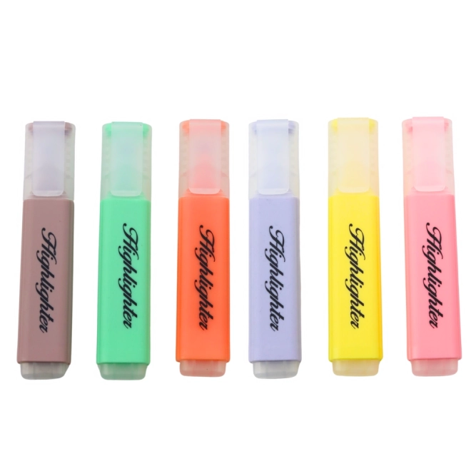 Set markeerstiften Pastelkleuren 6 stuks