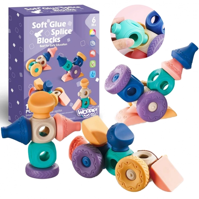 Woopie sensorische bouwblokjes voor kinderen 13 stuks