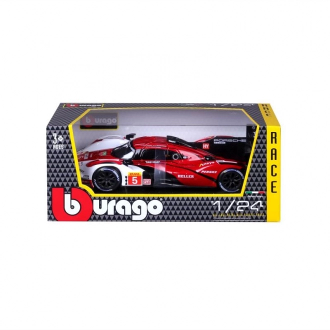 Bburago 1:24 Racing - Porsche 963 - Wit/Rood #5