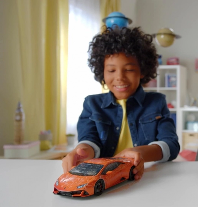 Puzzel 108 stukjes 3D Voertuigen Lamborghini Huracan Evo Arancio