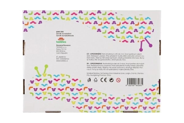 Kruipende plastic worm van 13cm, verkrijgbaar in 6 kleuren, 12 stuks in doos