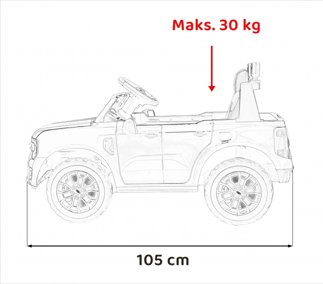 Ford Ranger rood elektrische kinderauto