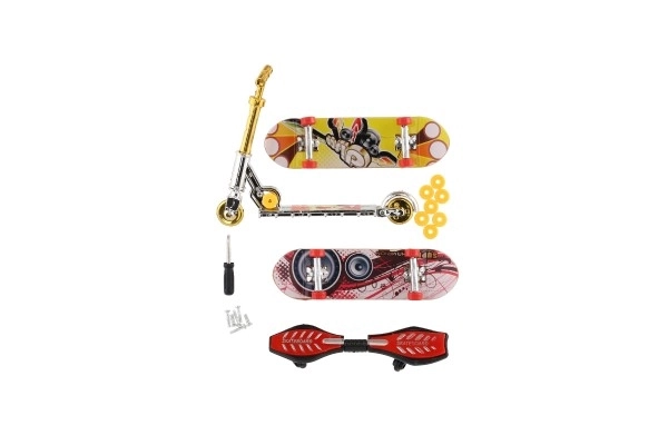 Set skateboard schroef, vingerstep, waveboard van plastic met accessoires mix soorten op kaart 16x30cm