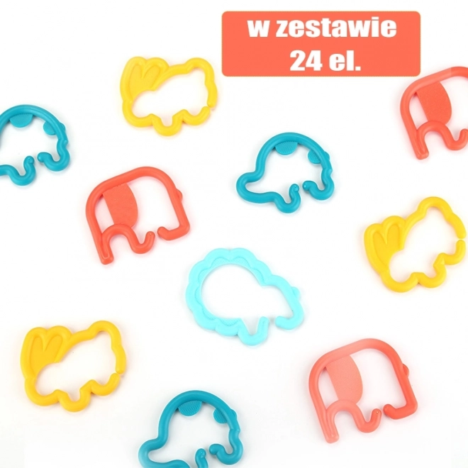 Woopie baby sensorisch speelgoed voor baby's - dierenketting 24 stuks