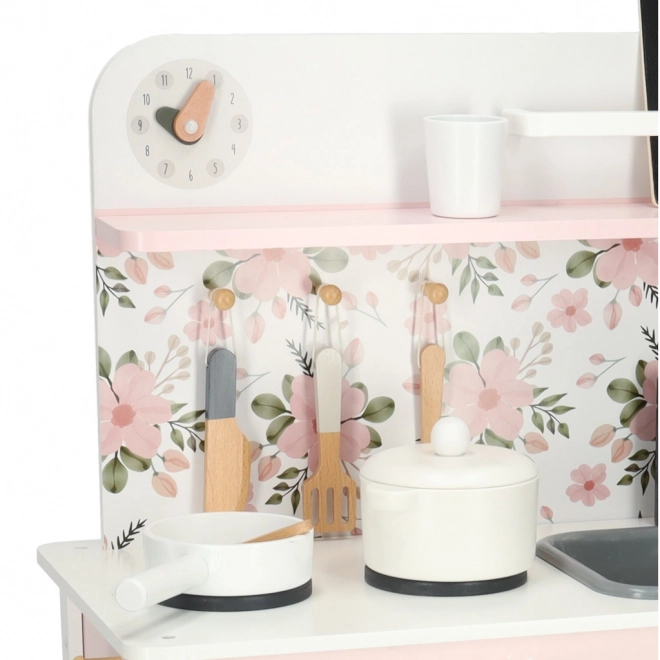Kinder houten keukentje Lulilo Flora roze