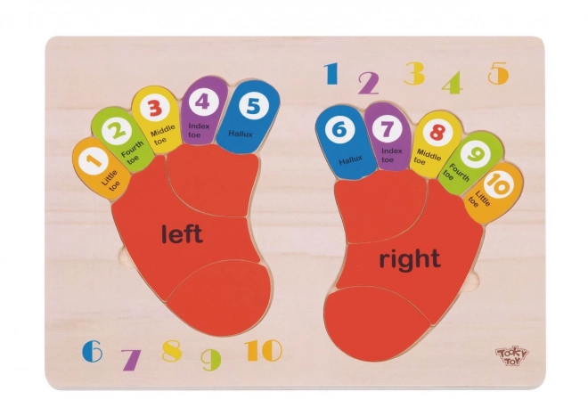 Houten educatieve puzzel TOOKY TOY - Leren cijfers en kleuren