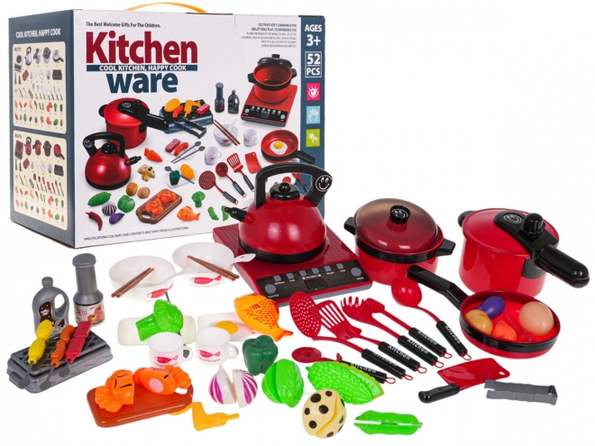 Rode set keukengerei + accessoires