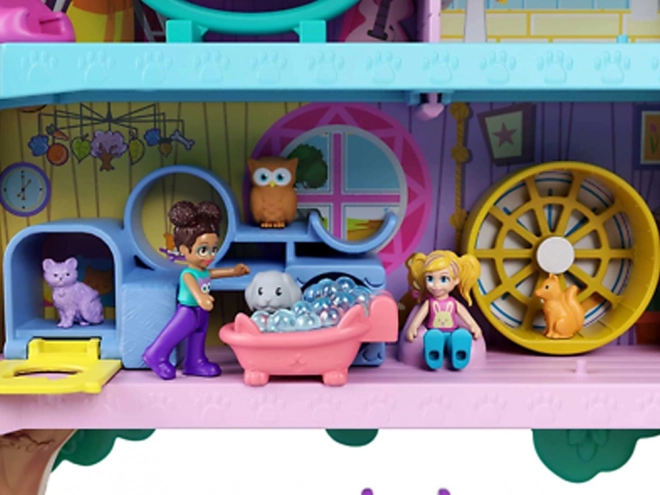 Polly Pocket Set figuren Dierenavontuur Boomhut