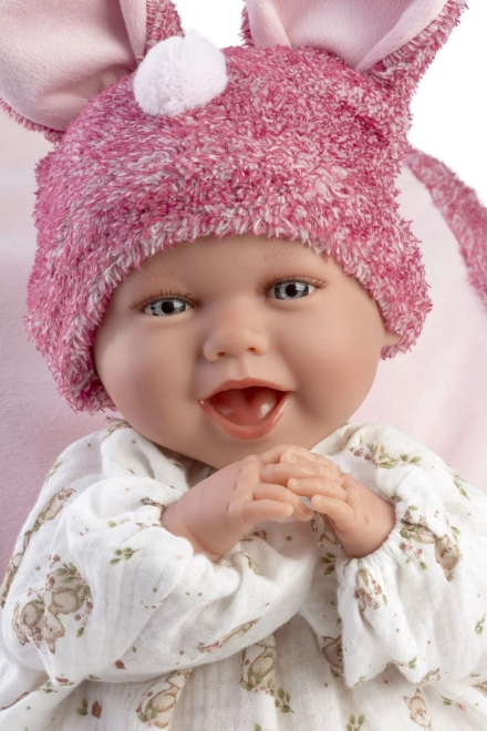 Realistische babypop met geluiden en een zacht stoffen lichaam - Llorens