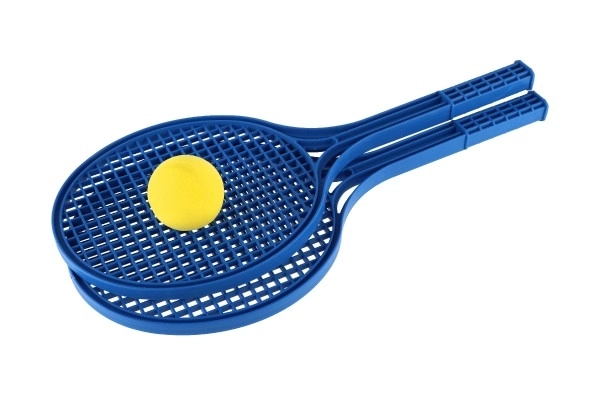 Zachte tennisplastic kleurrijk + balletje 53cm in net