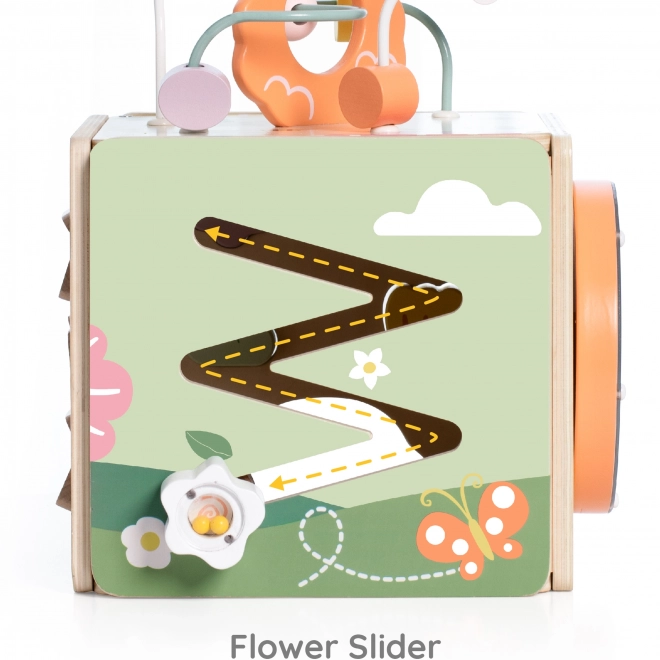 Klassieke houten educatieve kubus 5in1