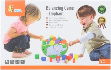 Houten balansspel olifant