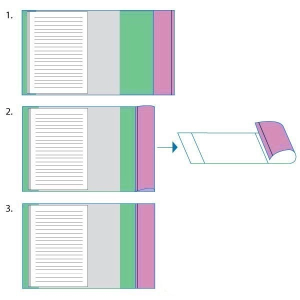 Universele kaft voor boeken en schriften met zelfklevende strip