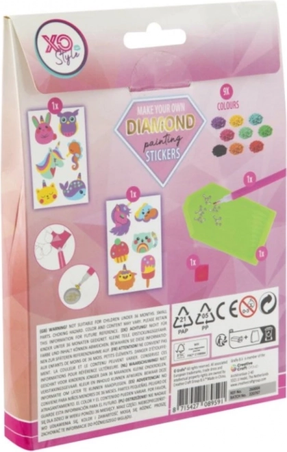 GRAFIX Diamant schilderen stickers Eenhoorn 12 stuks