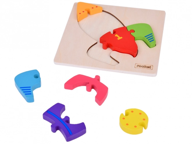 Houten puzzel Montessori raket
