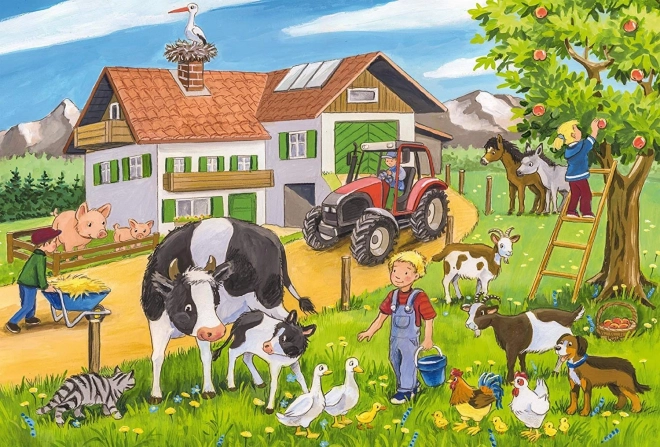 Schmidt puzzel Op de boerderij 3x24 stukjes