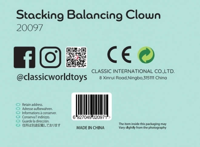 Houten Puzzel Clown Evenwicht Classic World