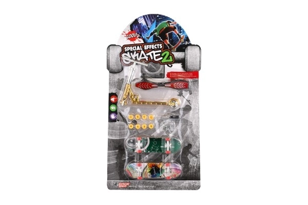 Set skateboard schroef, vingerstep, waveboard van plastic met accessoires mix soorten op kaart 16x30cm
