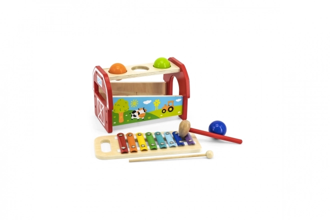 Houten hamerspel en xylofoon