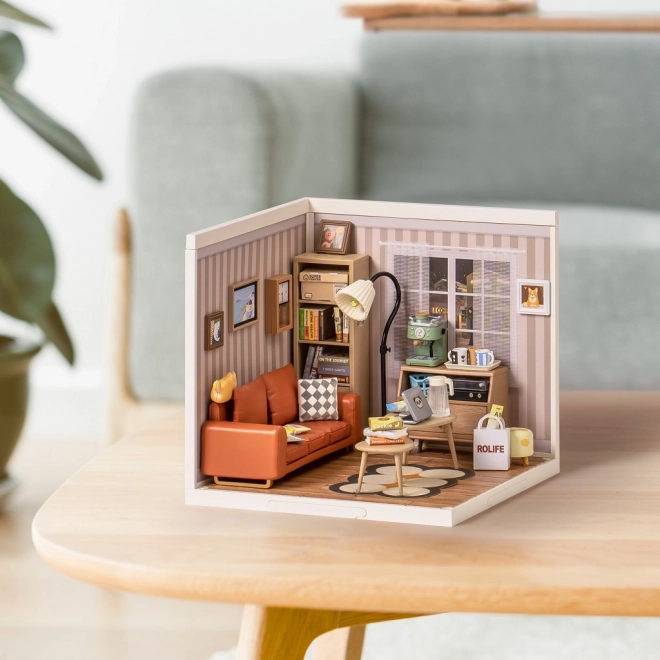 RoboTime miniatuur poppenhuis knusse woonkamer