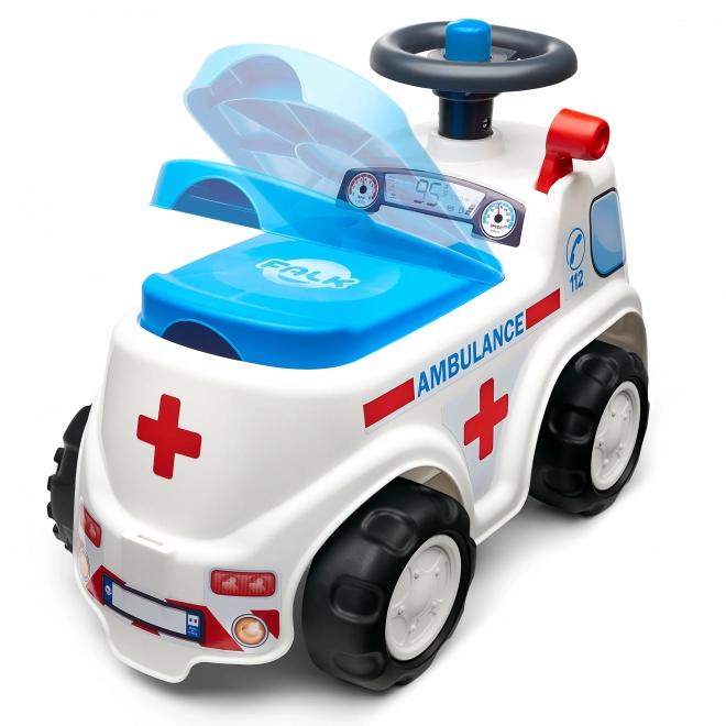 FALK Loopfiets Ambulance met opklapbaar zadel en toeter op het stuur